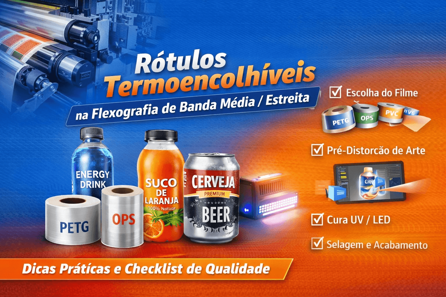 Rótulos Termoencolhíveis na Flexografia Banda Estreita: Guia Técnico Completo